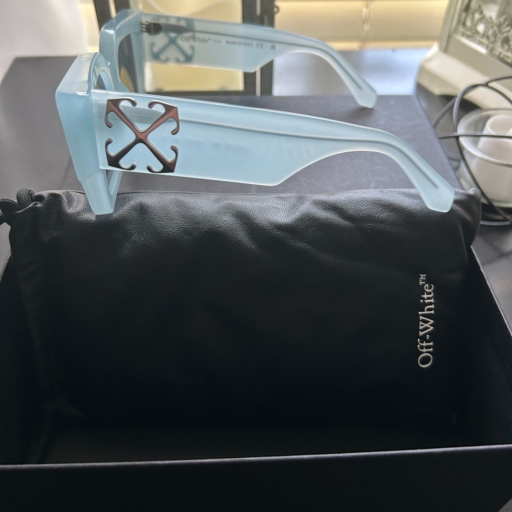 Off white Women's Oversized Square Sunglasses - Light Blue